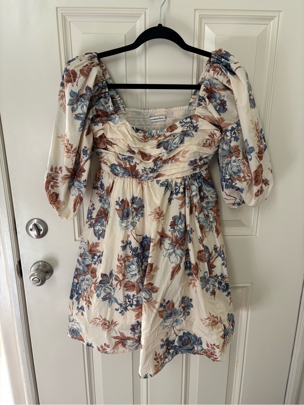 Abercrombie & Fitch Emerson Poplin Puff Sleeve Mini Dress Size Small Tall